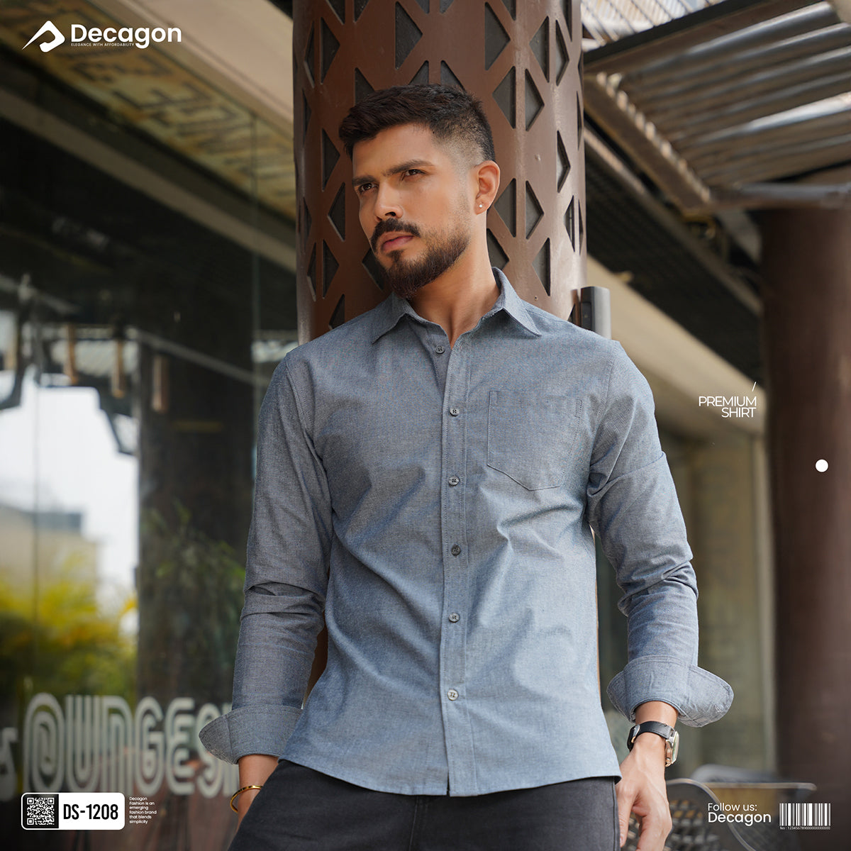 Casual Solid Remi Cotton Shirt for Men