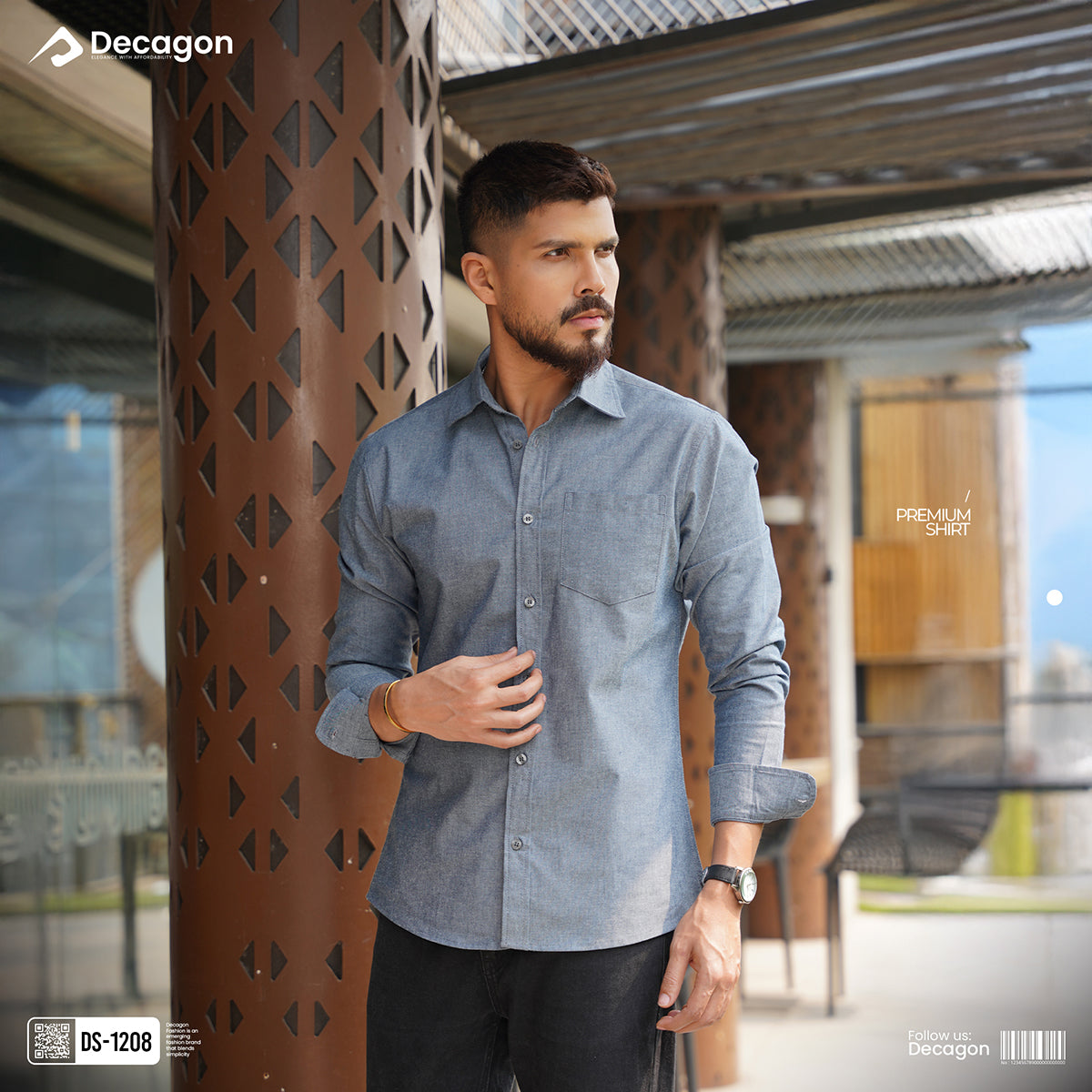 Casual Solid Remi Cotton Shirt for Men